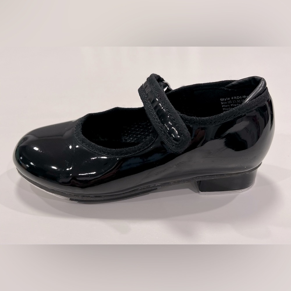 Easy-on Black Patent Child Tap Shoes